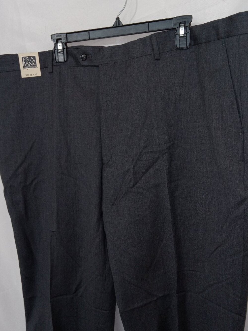Jos A. Bank 46x30 Tailored Fit 100% Worsted Wool Dress Pants Gray NEW - Picture 4 of 11